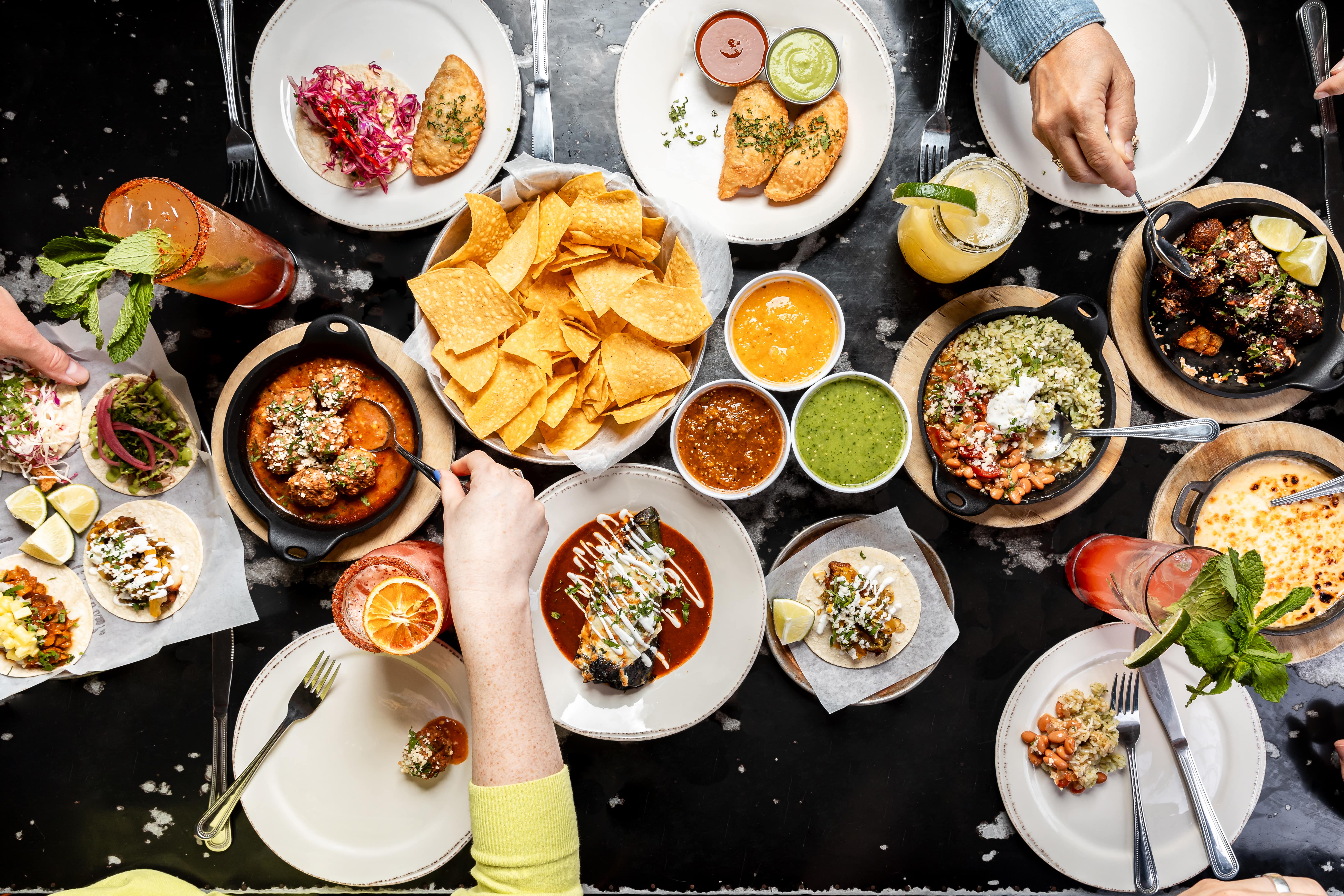 A tray of assorted tacos